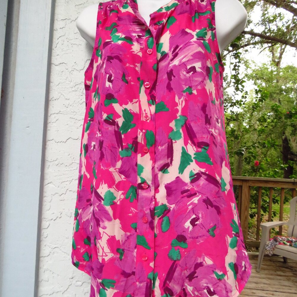 J Crew Womans Sleeveless Button up Top Size 00 = XXSmall